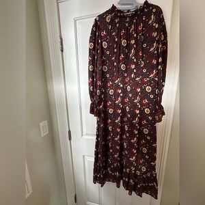 Sea New York Frankie Midi Floral Long Sleeve Dress with Mockneck Size 6